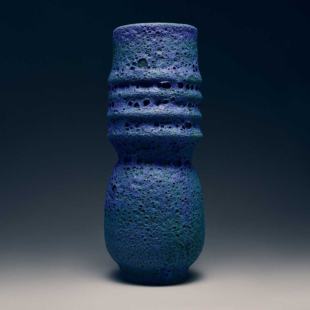 Blue Crater Vase III — Horizon Form
