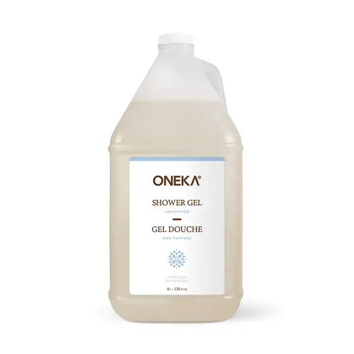 Oneka unscented hand wash and shower gel bulk refill jug