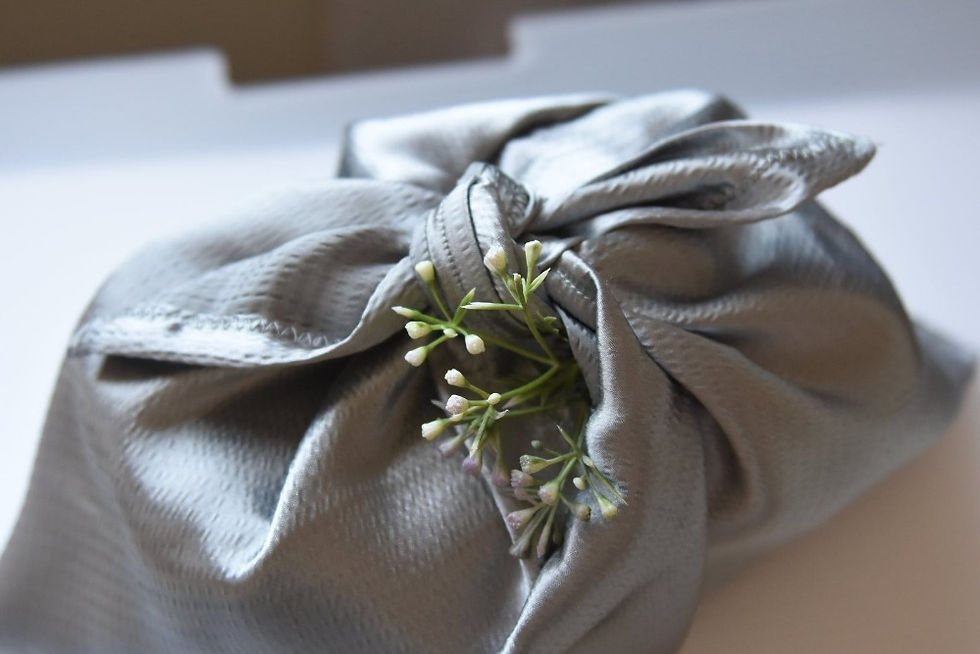 Silver Reusable Satin Cloth Gift Wrap