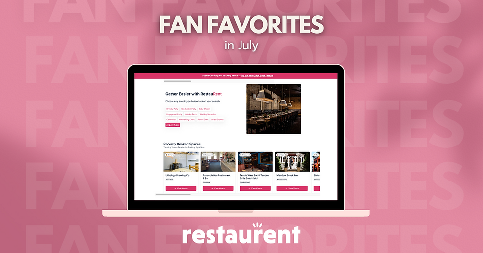 Fan-Favorite & Most Booked Private Event Venues on RestauRent – July 2025