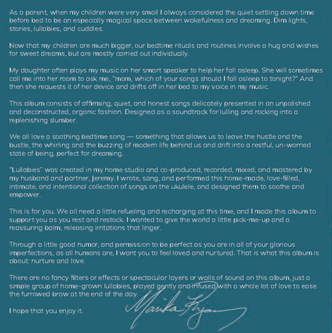 Lullabies Liner Notes