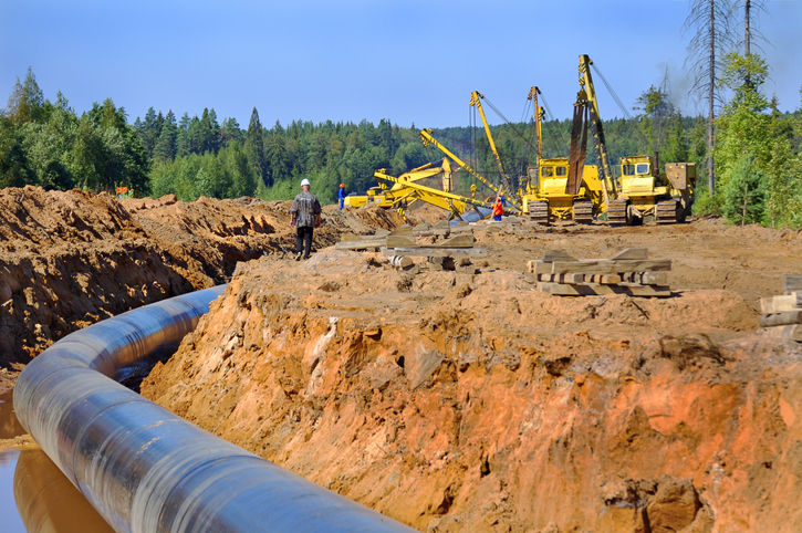 Gas transmission pipeline under construction