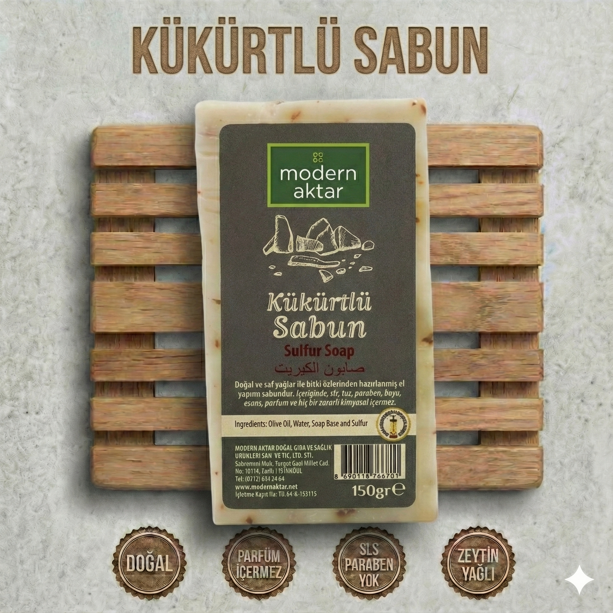 Kükürtlü El Yapımı Sabun 150 gr