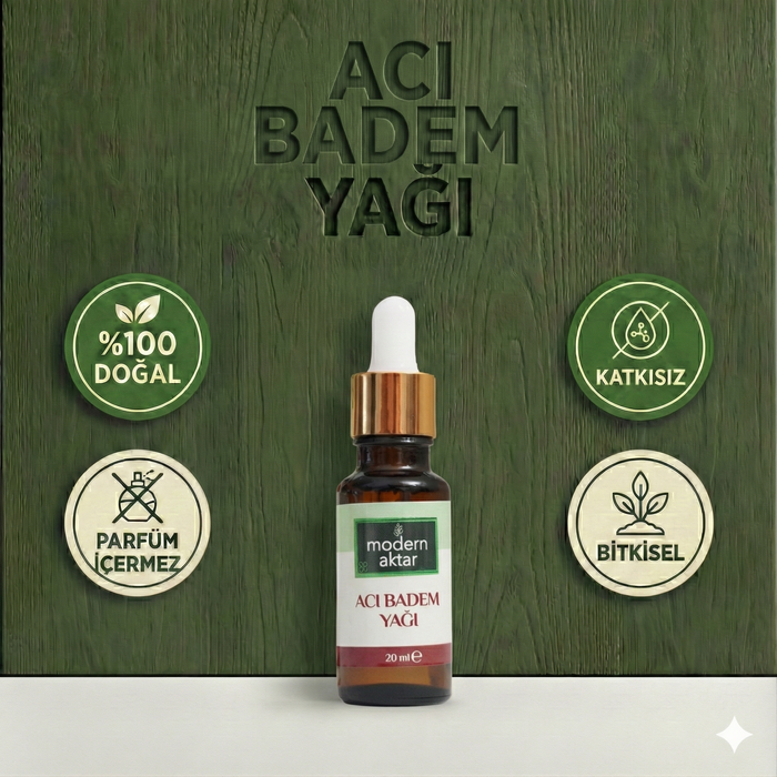 Soğuk Sıkım Acı Badem Yağı 20 ML