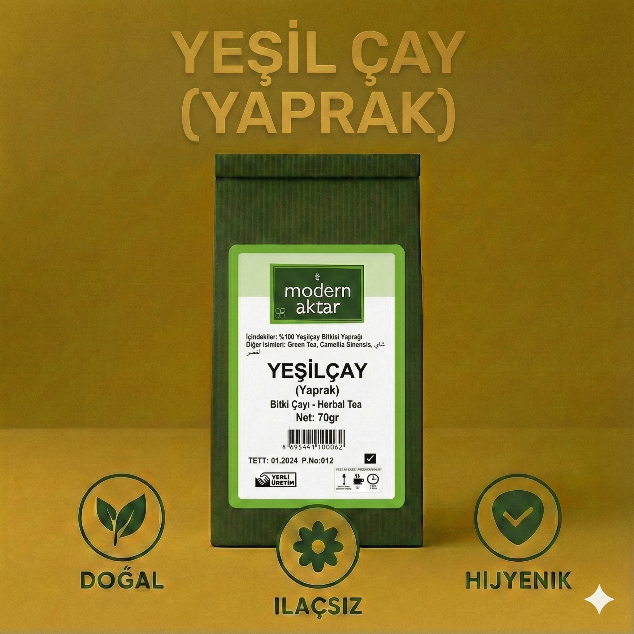 Yeşil Çay Yaprak 70 GR