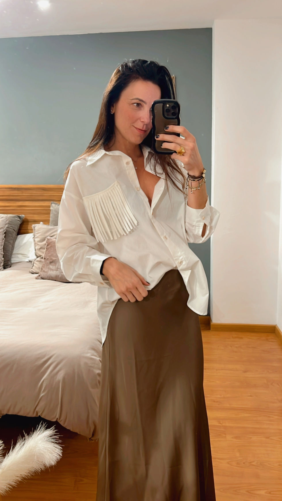 Miniatura: Falda raso café