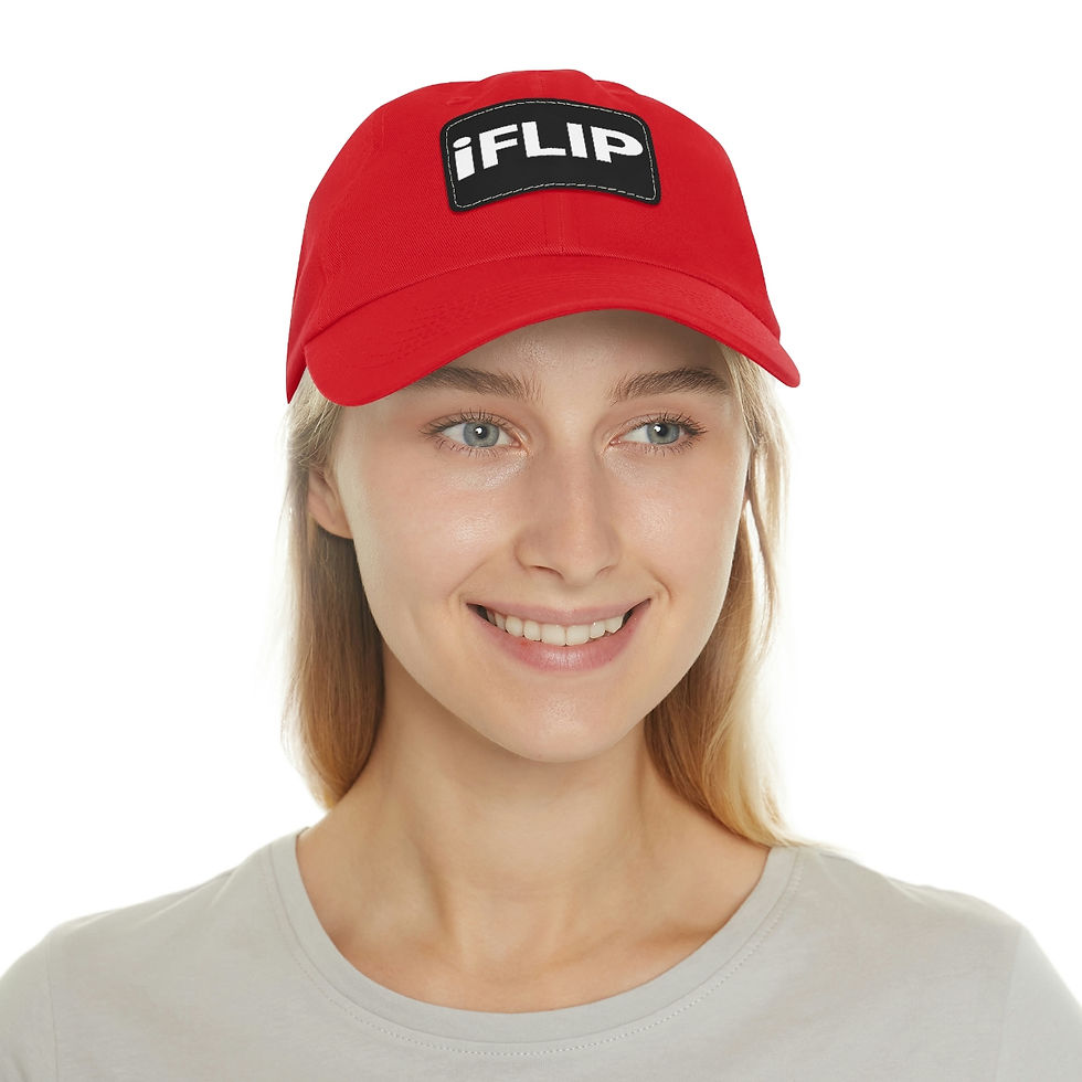 Thumbnail: iFlip Dad Hat with Leather Patch