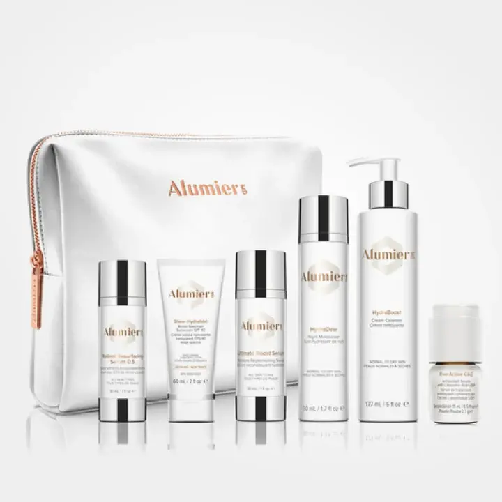 AlumierMD clean and clinical skincare products for radiant skin at Elev8 Medical Aesthetics in Kitchener-Waterloo.