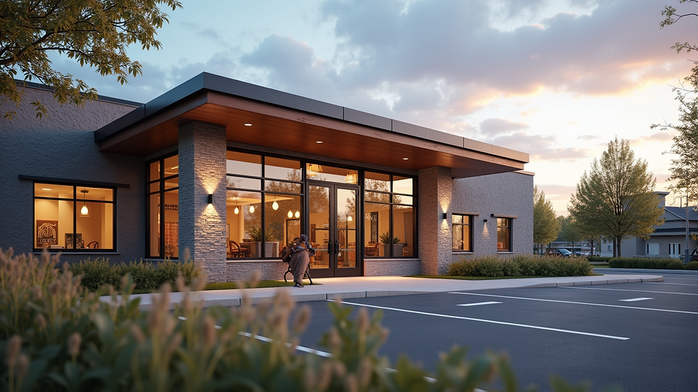 Eye-level view of physical therapy clinic exterior in Davis County