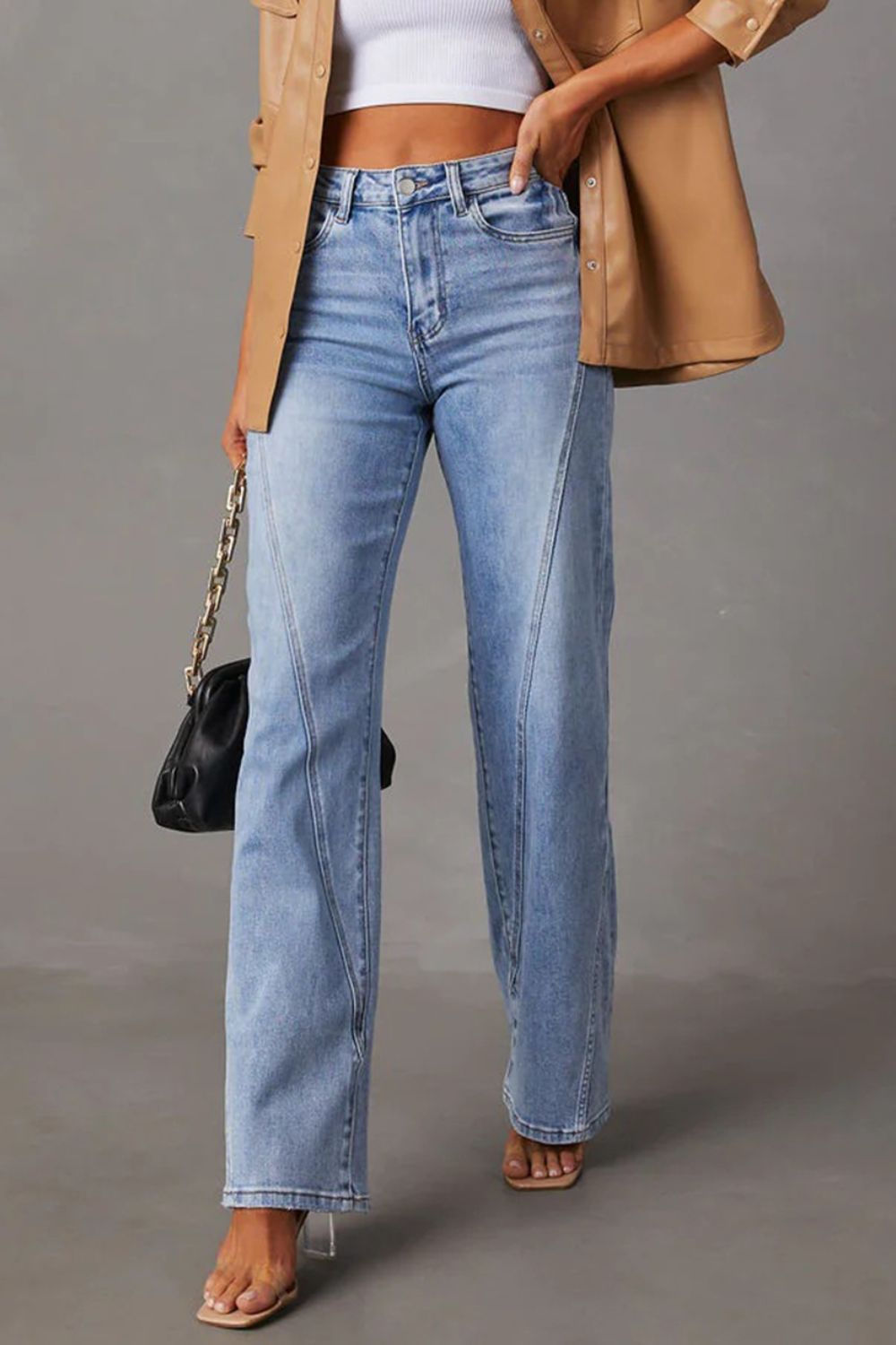 High Waisted Straight Jeans