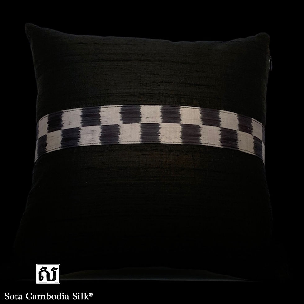 クッションカバー シルク【完売】新作 KHMER MOSAIC クッションカバー カンボジアシルク シルク