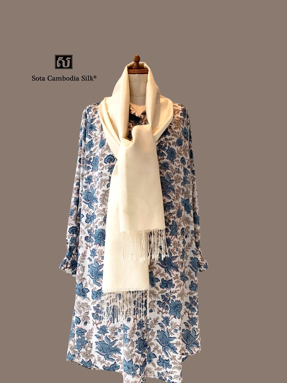 サムネイル： ストール　シルクストール　軽いストール　新作　AIRY STOLE カンボジアシルク　シルク　ストール