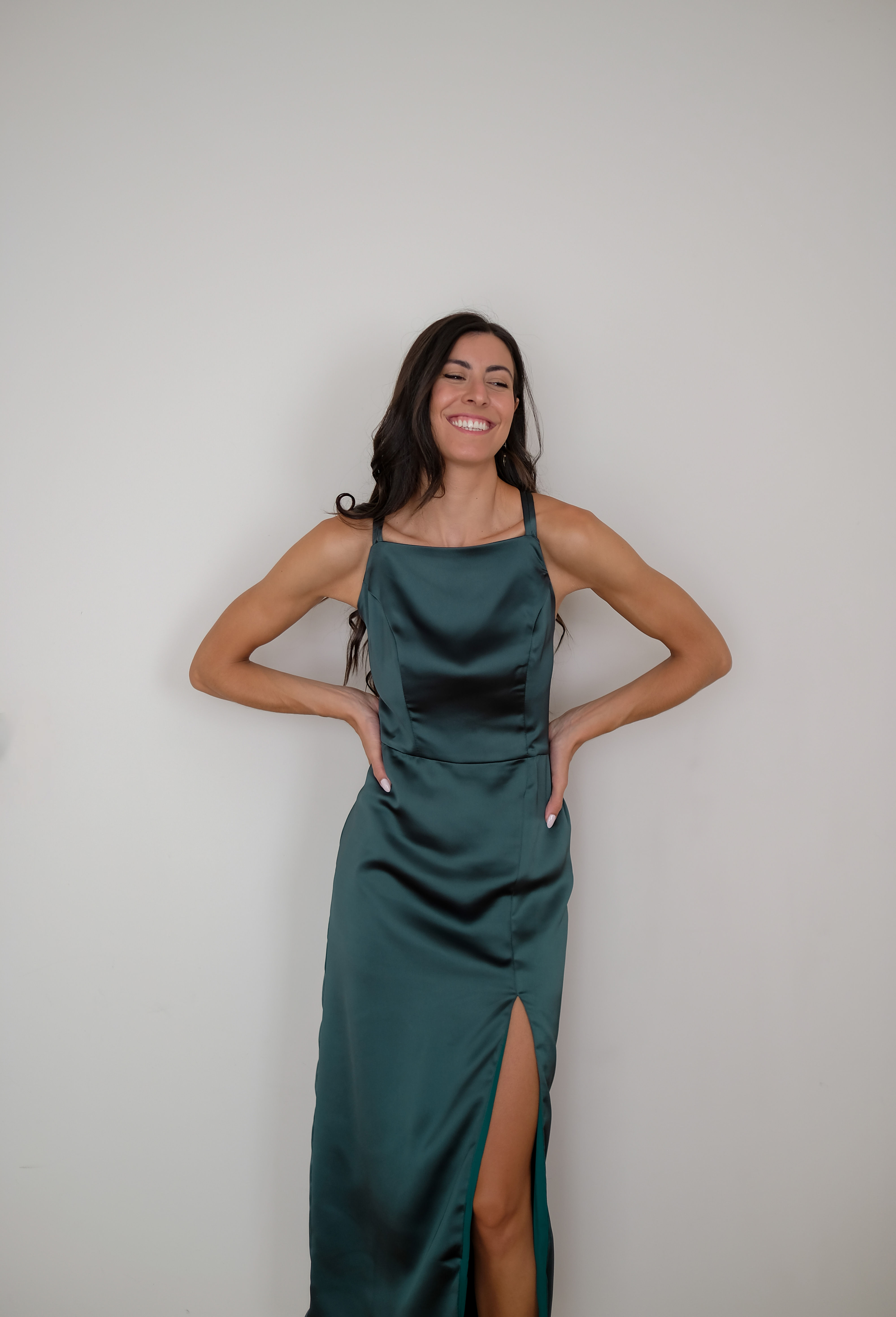 Vestido VALENTINA verde botella