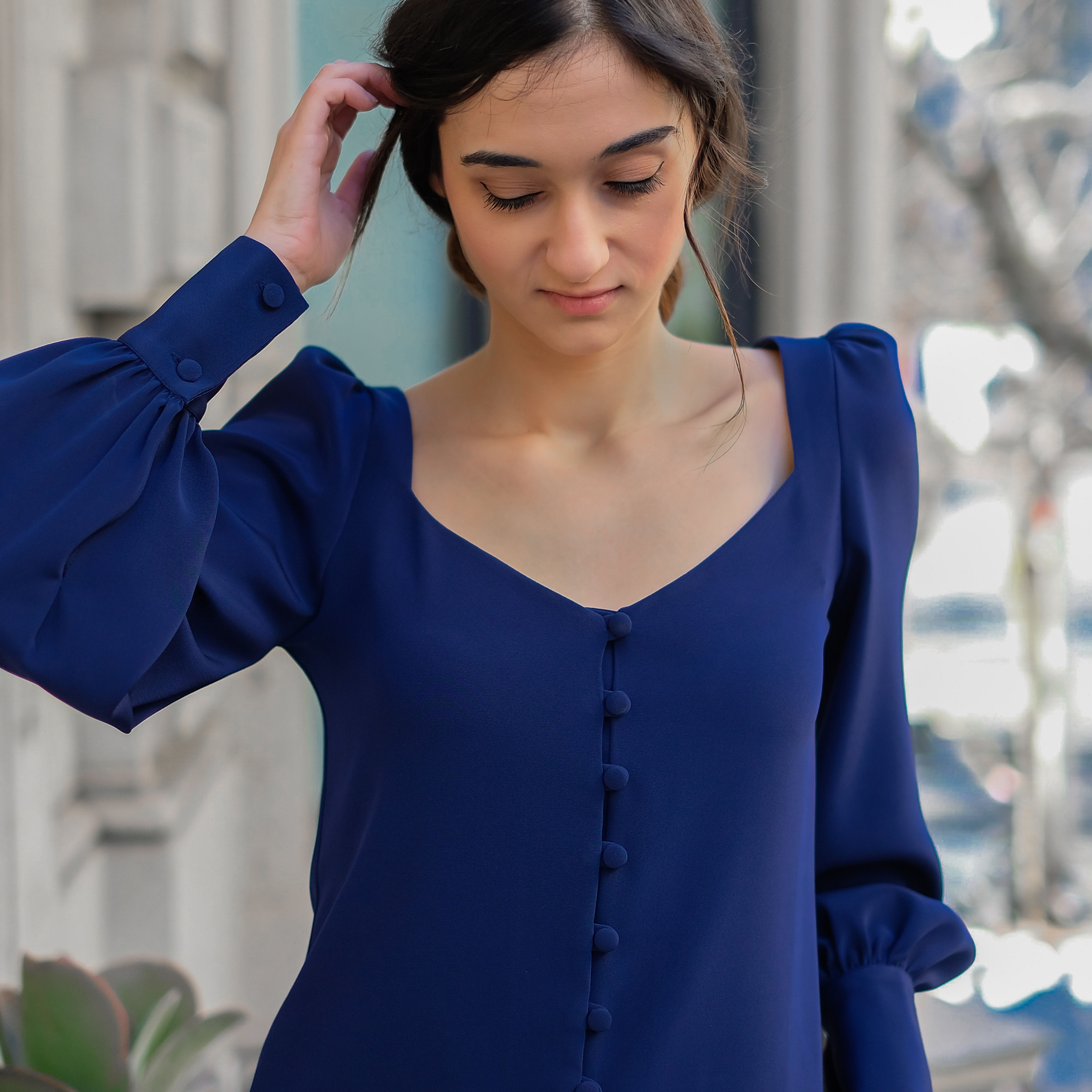 Blusa azul oscuro