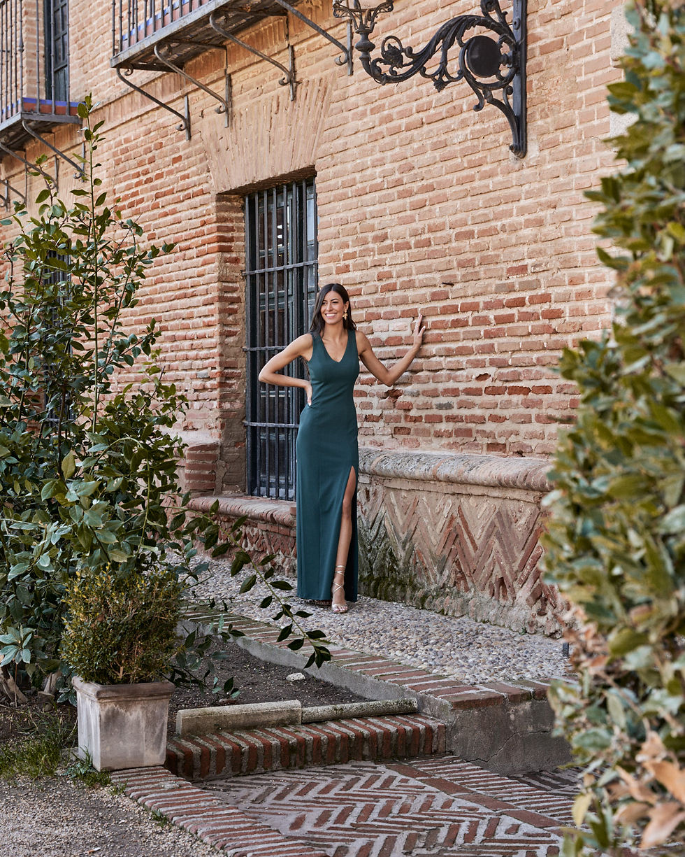 Miniatura: Vestido BIANCA verde botella