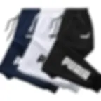 Puma sweatpants in blue, white, and black
