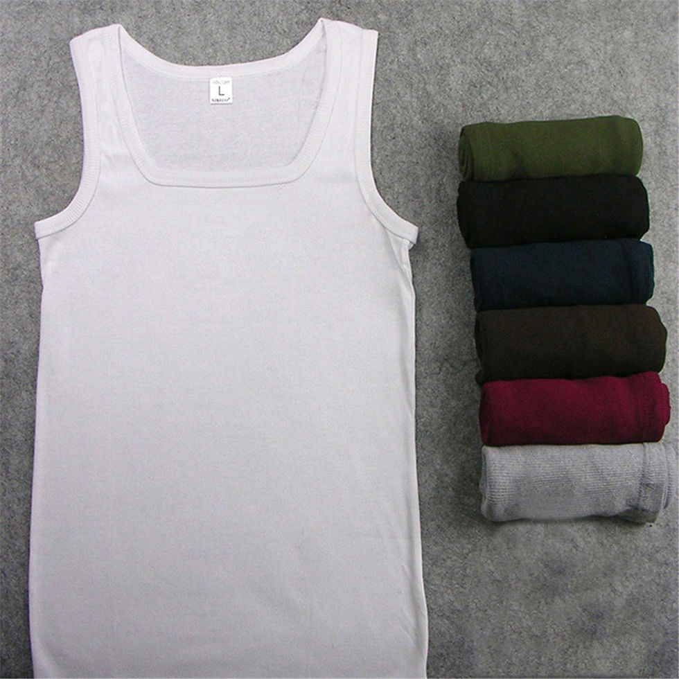 Miniatura: Hot Solid Color T Shirt For Men Summer Cotton Oversized T-shirt Men's Tank Top S