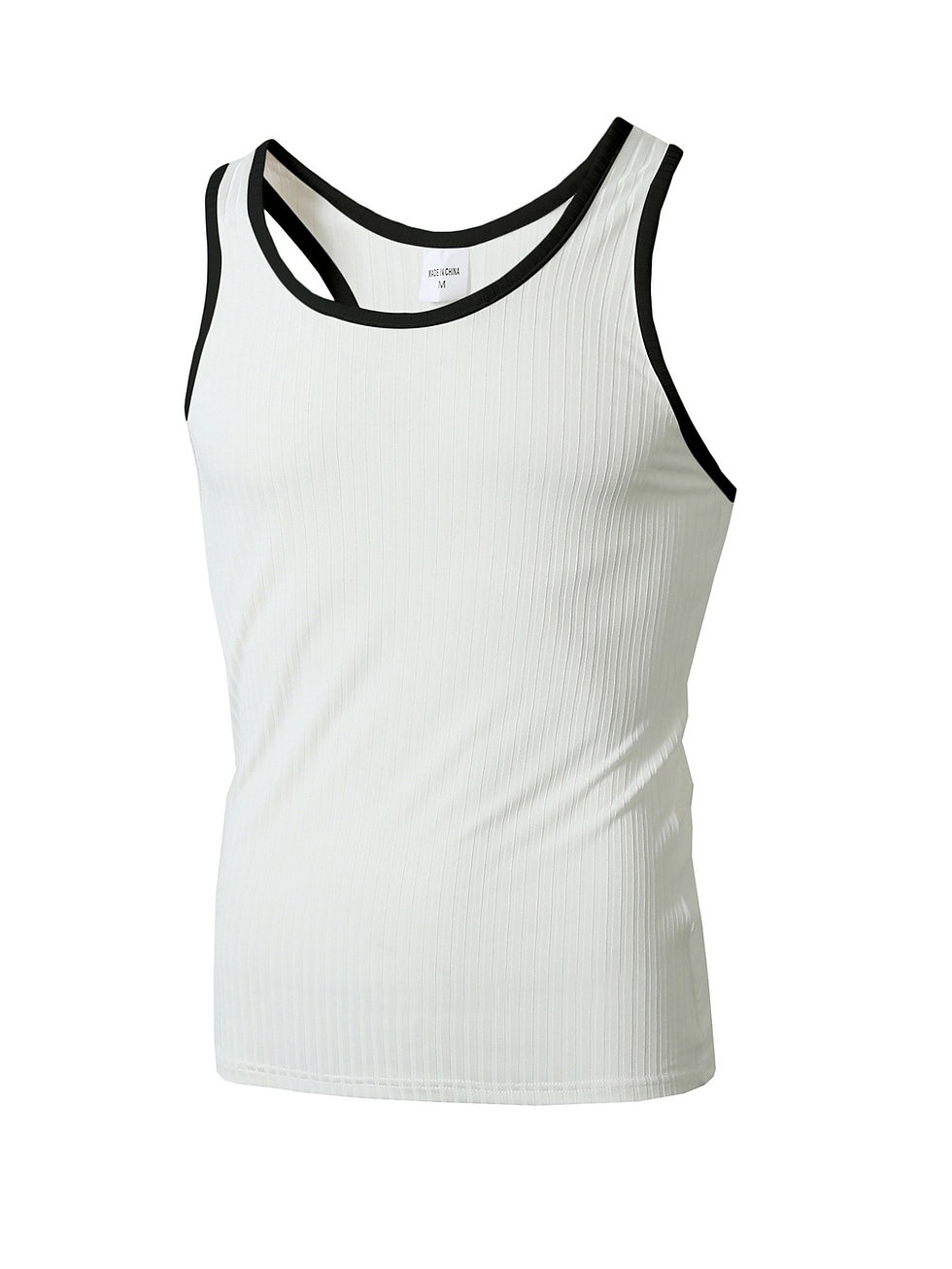 Miniatura: Summer Knitted Vertical Stripe Fitness Slim Vest for Men, Color-blocked Tank Top