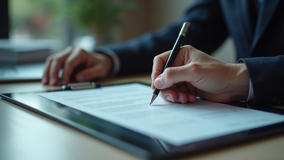 Close-up view of a secure digital document signing on a tablet
