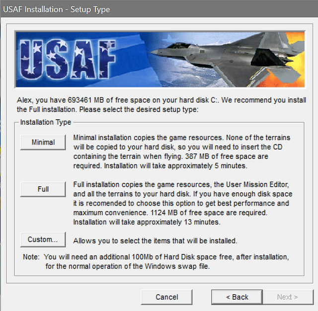 Selecting an installation type