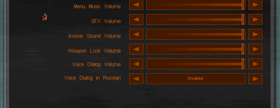 Audio settings