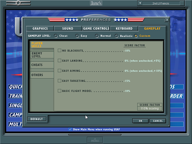 Gameplay settings