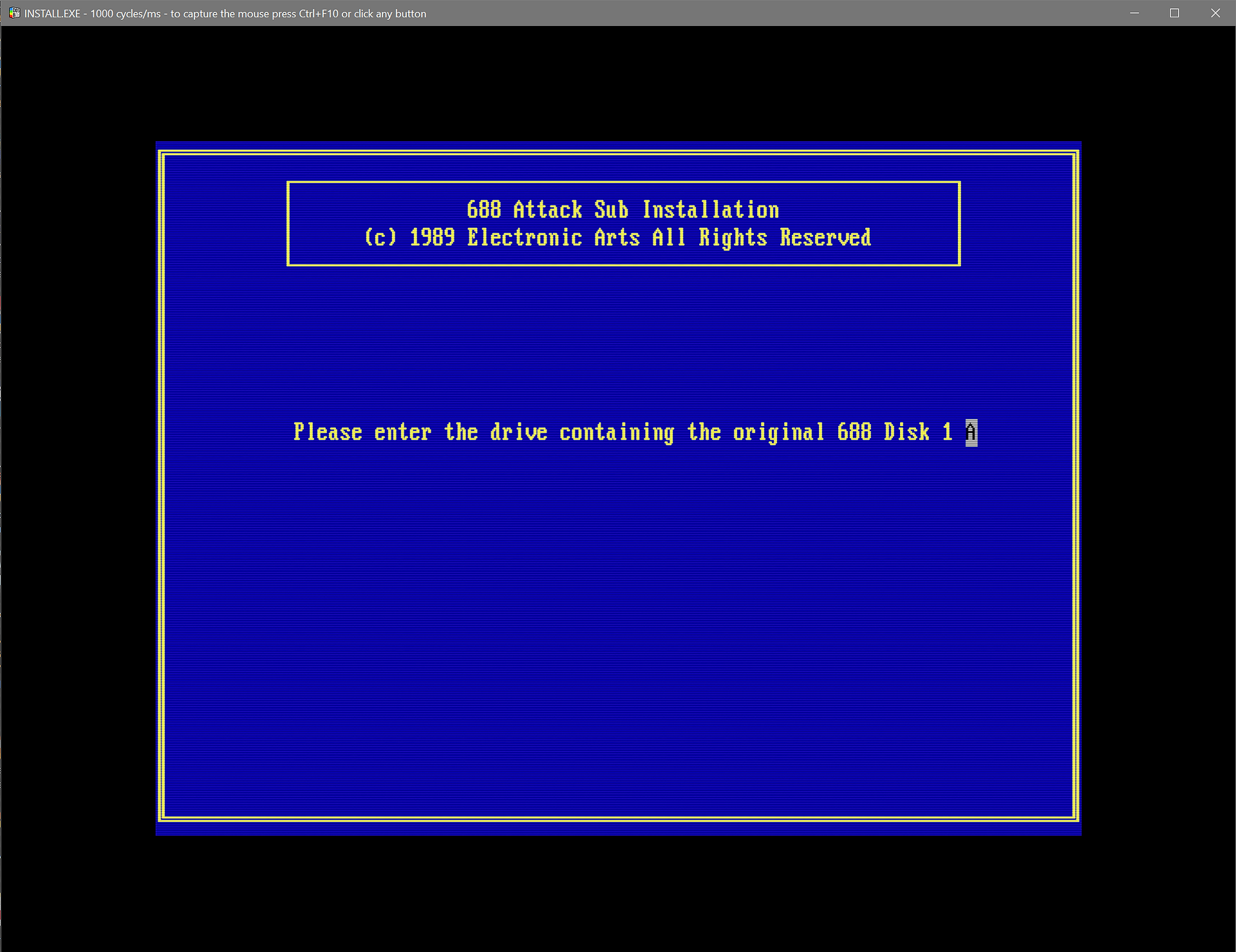 Select drive A: to install from.