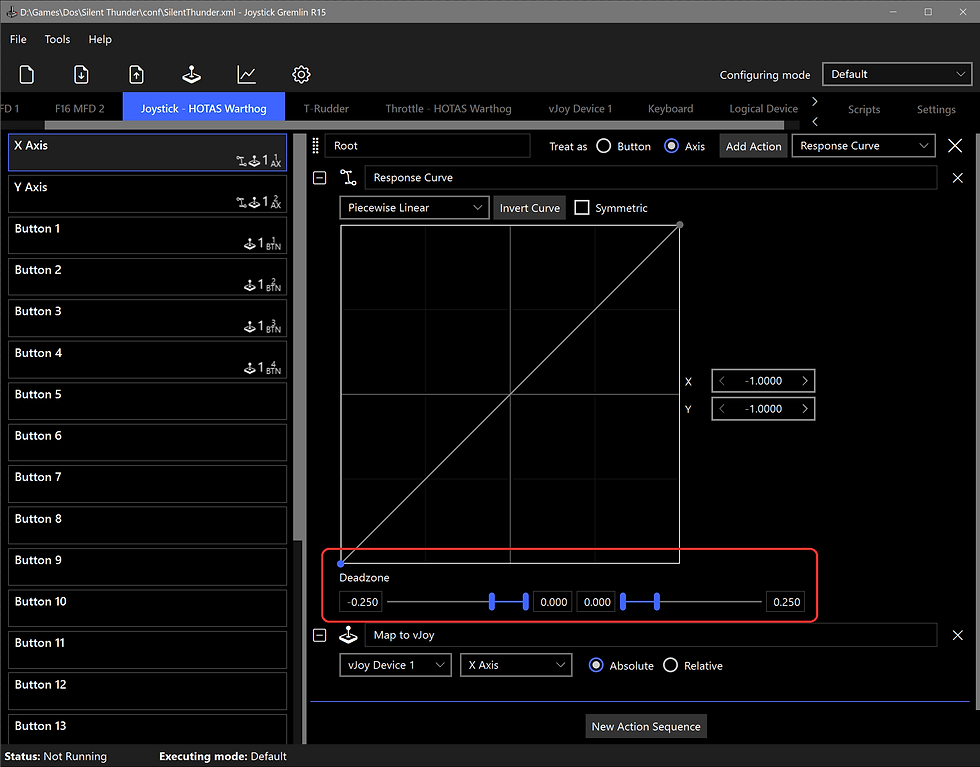 Joystick x-axis with deadzone added.