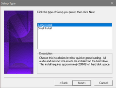 Choosing the large install type