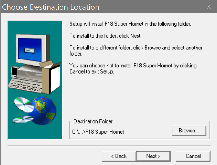 Selecting an installation folder