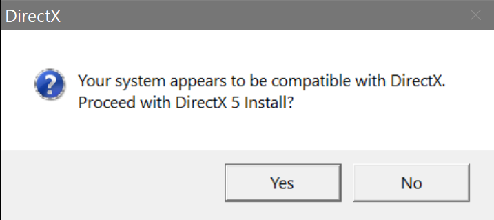 Skip the DirectX installation.