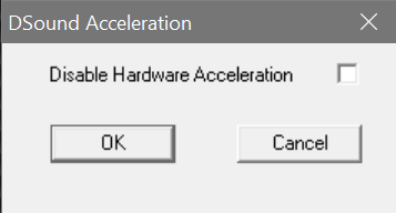 DSound Acceleration is not disabled