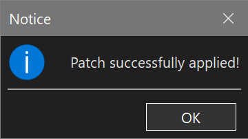 Successfully patched.