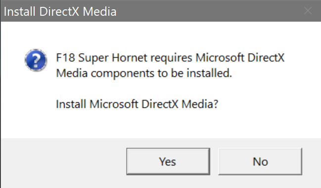 Select No when asked to install DirectX Media