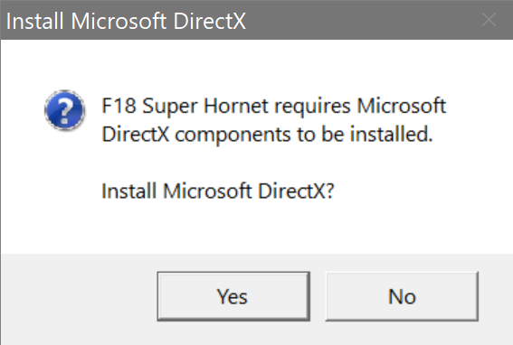 Select No when asked to install Direct X
