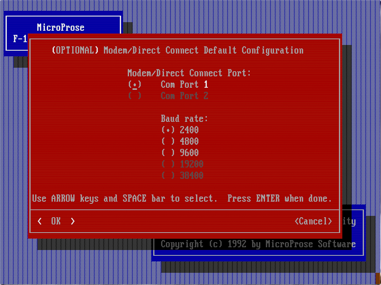 Modem settings (leave as default)