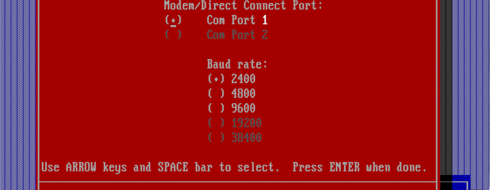 Modem settings (leave as default)