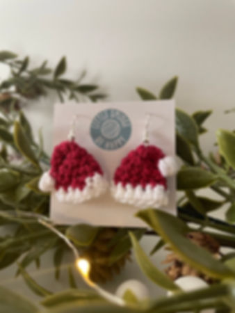 Crochet Christmas Hat Earrings