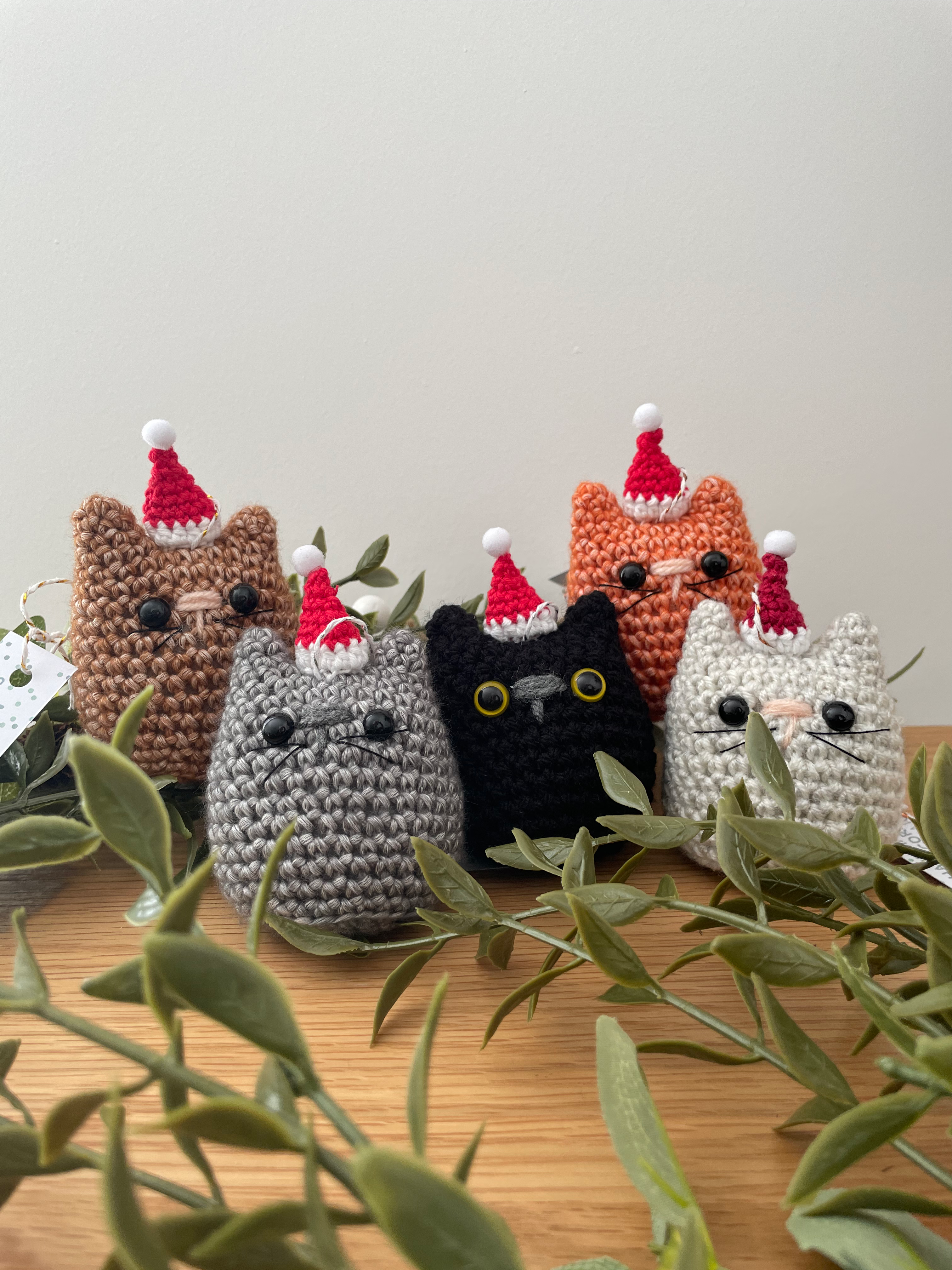 Crochet Christmas Cat Decoration
