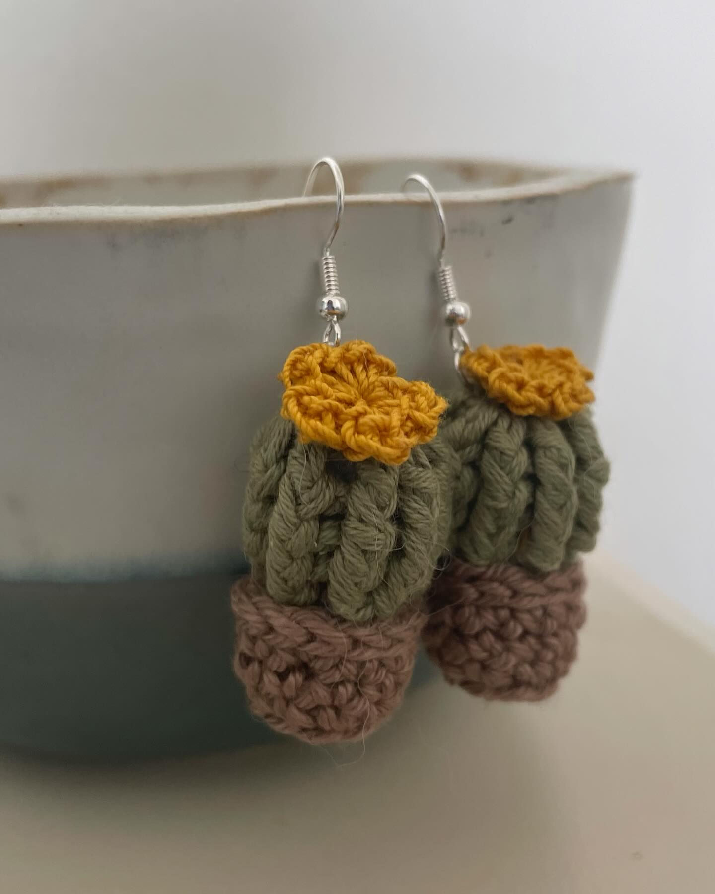 Crochet Cactus Earrings