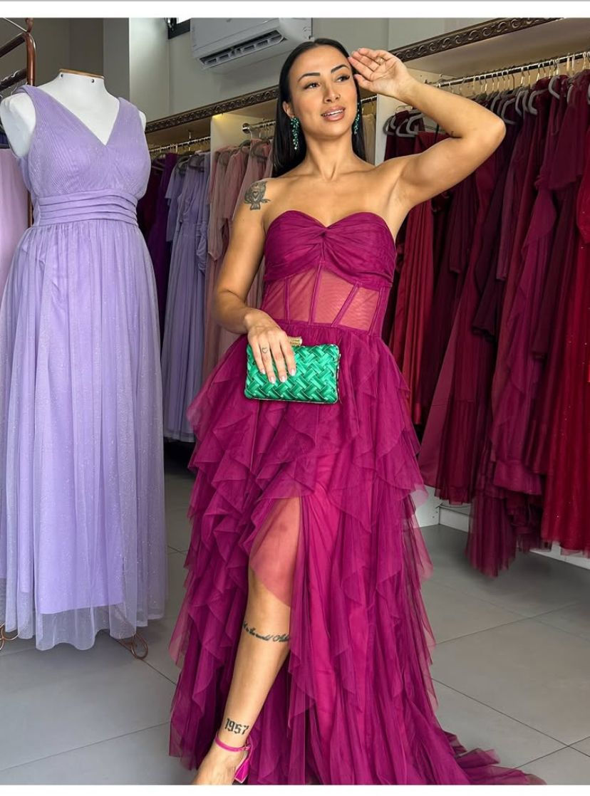 Vestido de festa Fucsia 