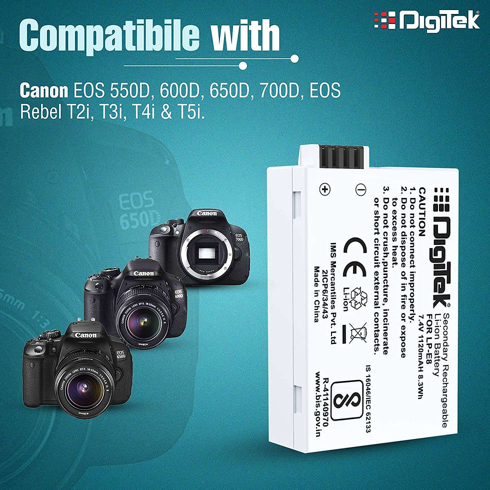 Thumbnail: DIGITEK® (LP-E8) 1120mAh Rechargeable Li-ion Batteries for Can