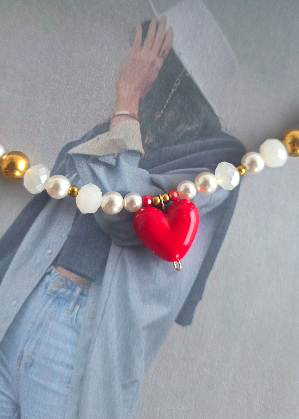 Thumbnail: Cherry Glow Beaded Necklace