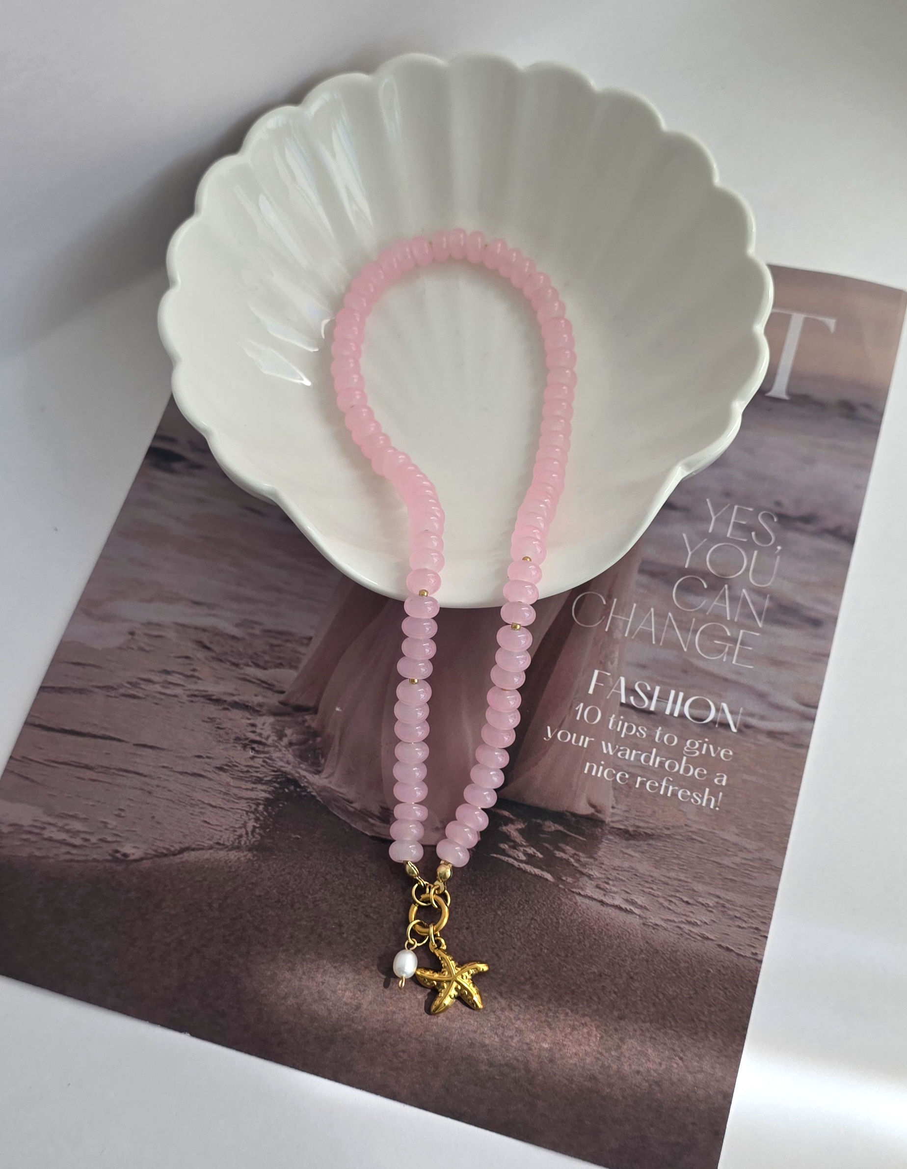 4-in-1 Pink Bead Necklace