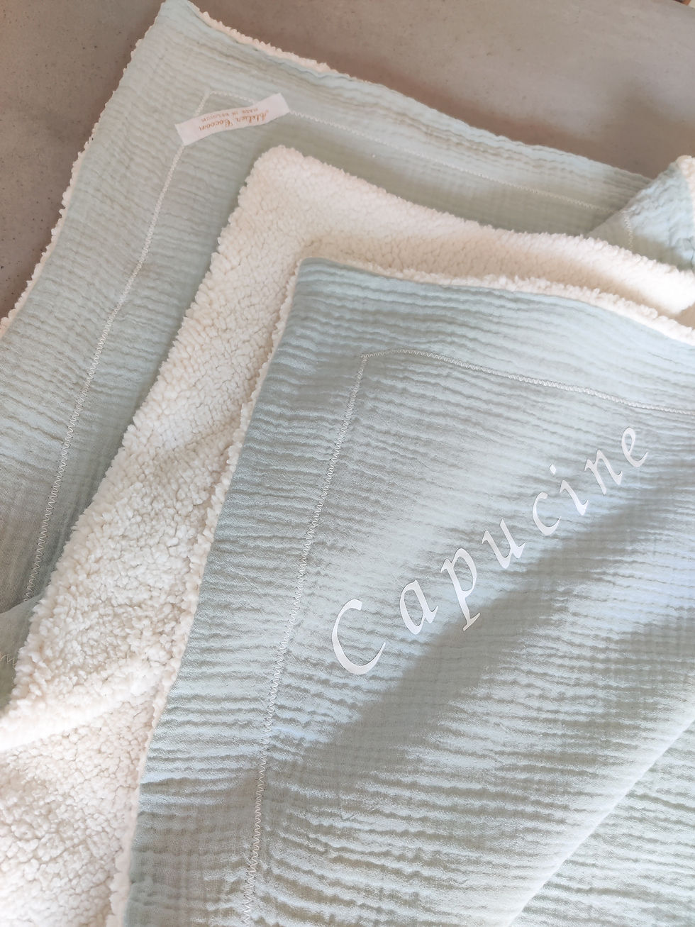 Thumbnail: Plaid/Couverture enfant vert d'eau