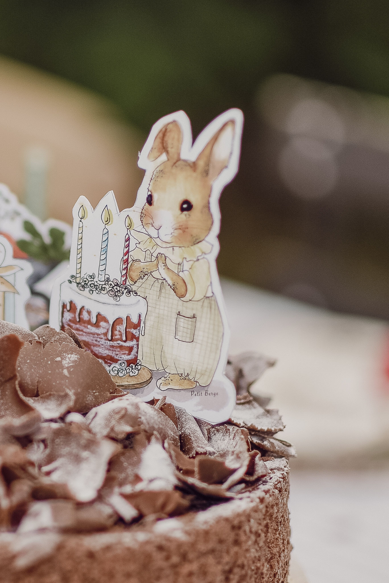Carte Cake Topper lapin et gâteau d'anniversaire