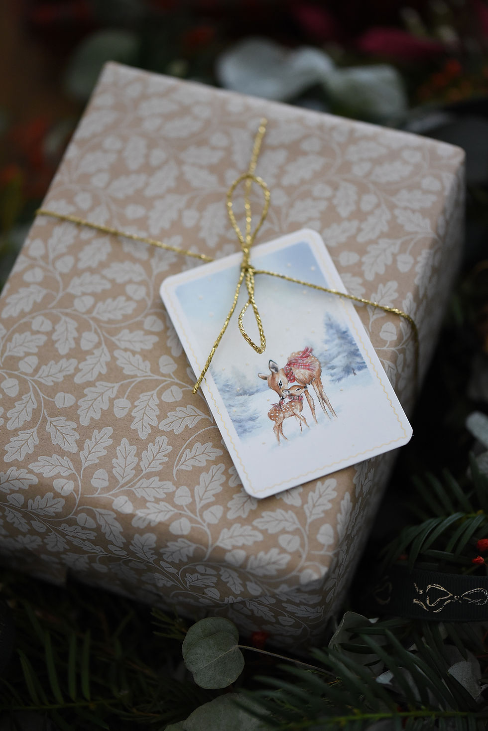 Miniature : Mini carte cadeau biche et faon - Dorure
