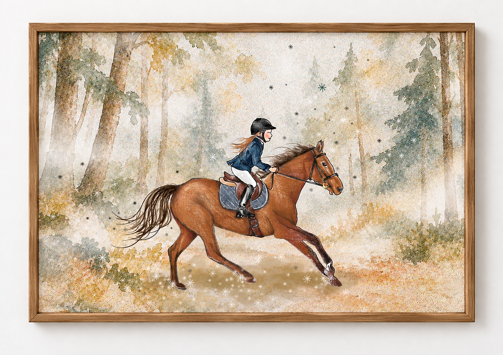 Miniature : Affiche - Cavalière en forêt