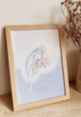 Affiche Dans les bras de Marie - dorure