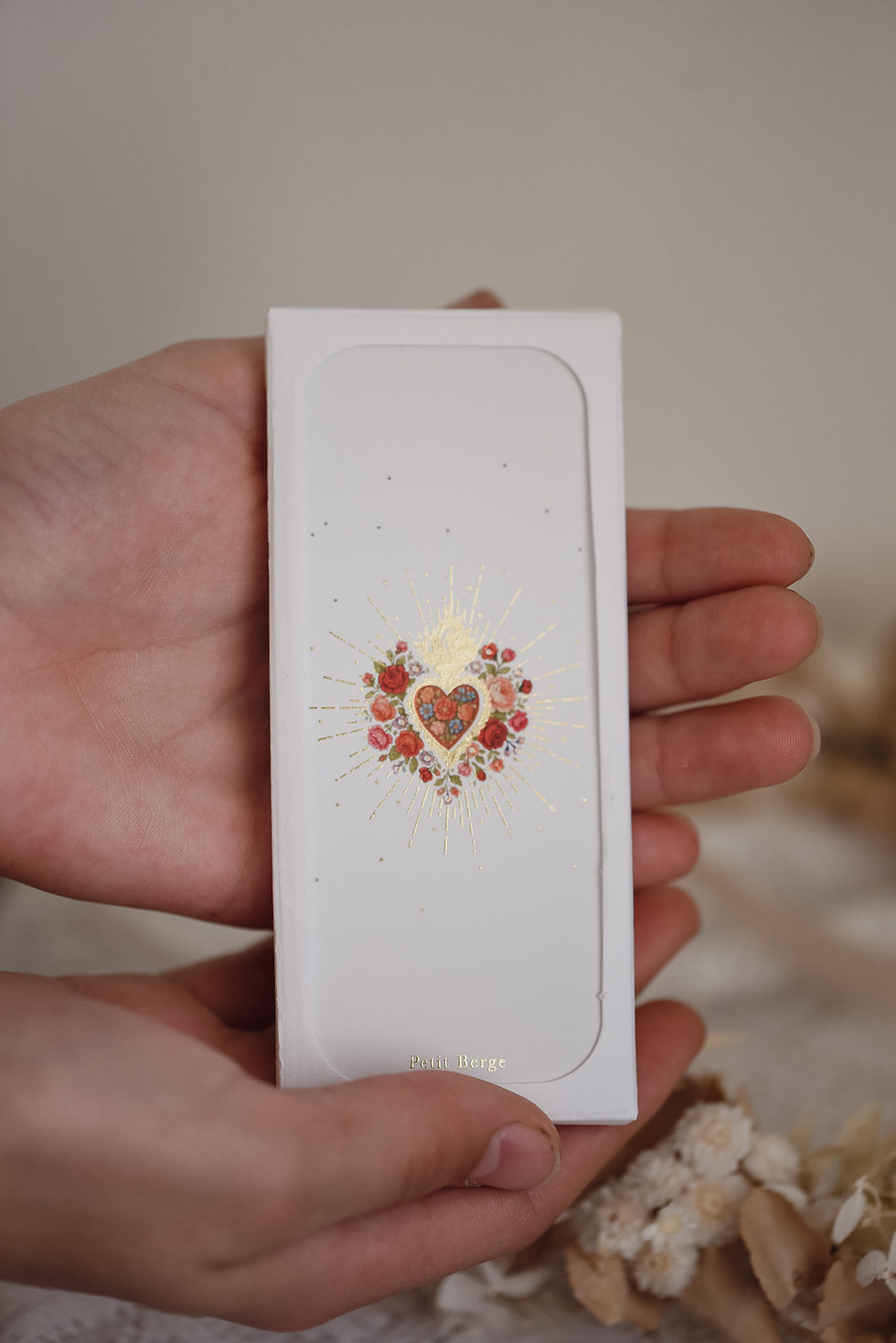 Miniature : Mini-tablette de cérémonie "sacré coeur fleurie" - Dorure